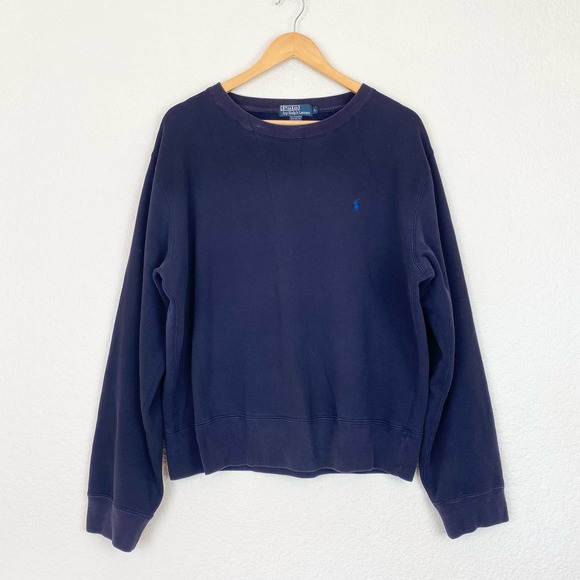 Polo Ralph Lauren Tops - Vintage Polo by Ralph Lauren Blue Crewneck Pullover Sweater Size L